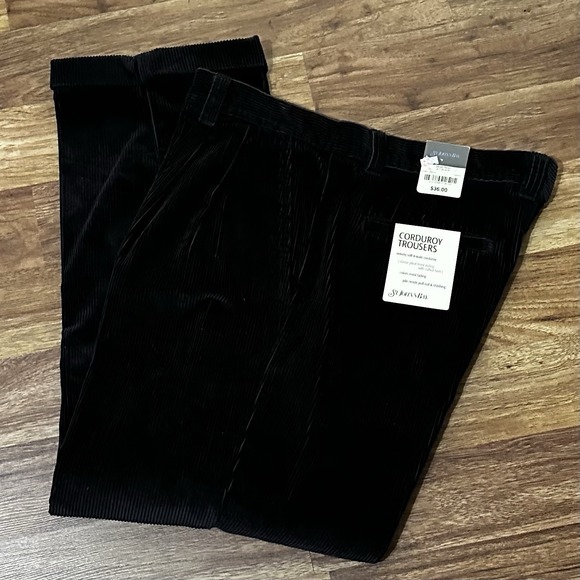 Black Corduroy Pants Men's  38x30 St. Johns Bay - Picture 1 of 7
